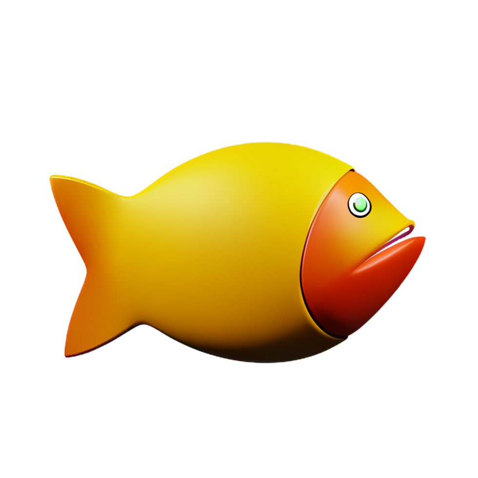 Fish 3d icon illustration png