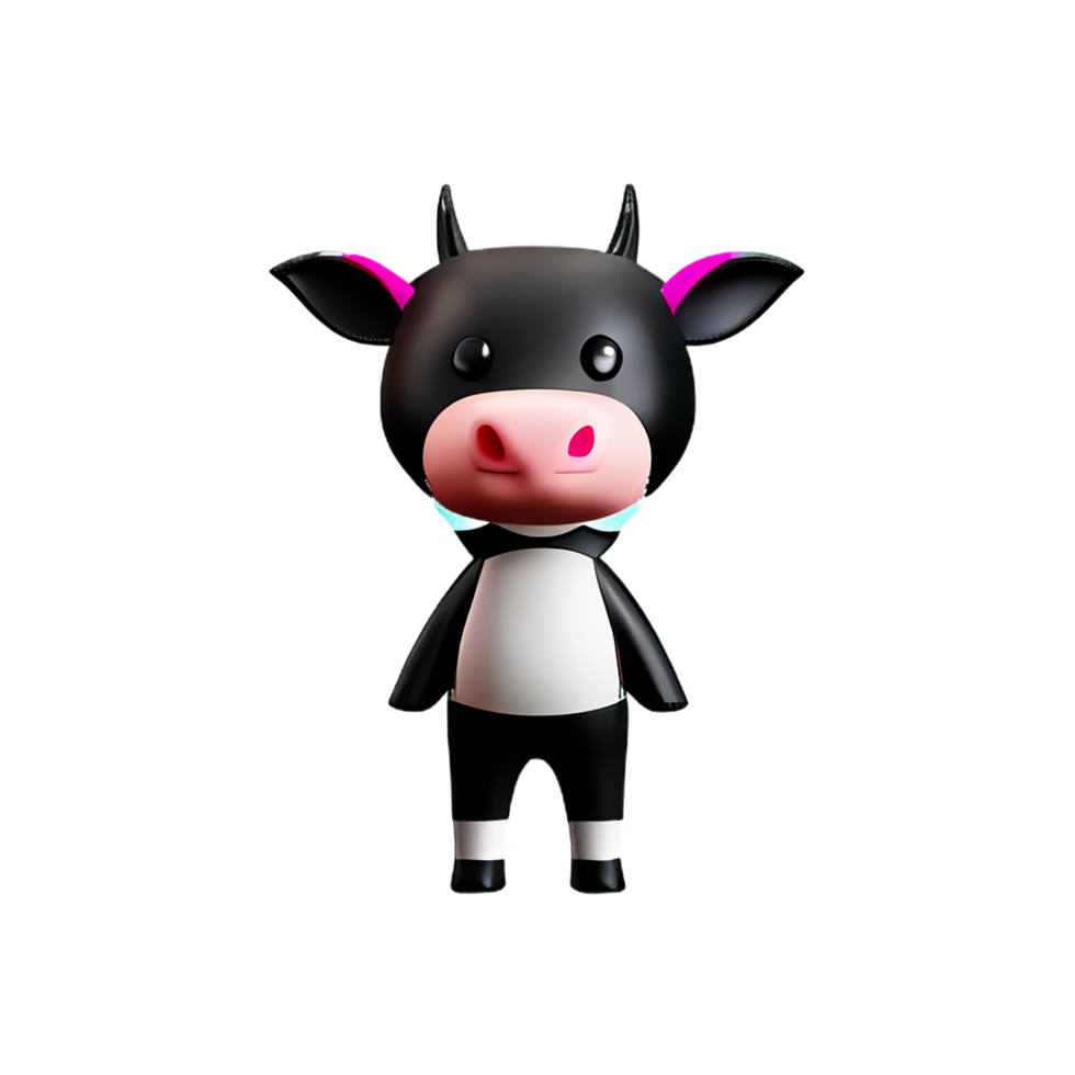 vaca 3d representación icono ilustración png