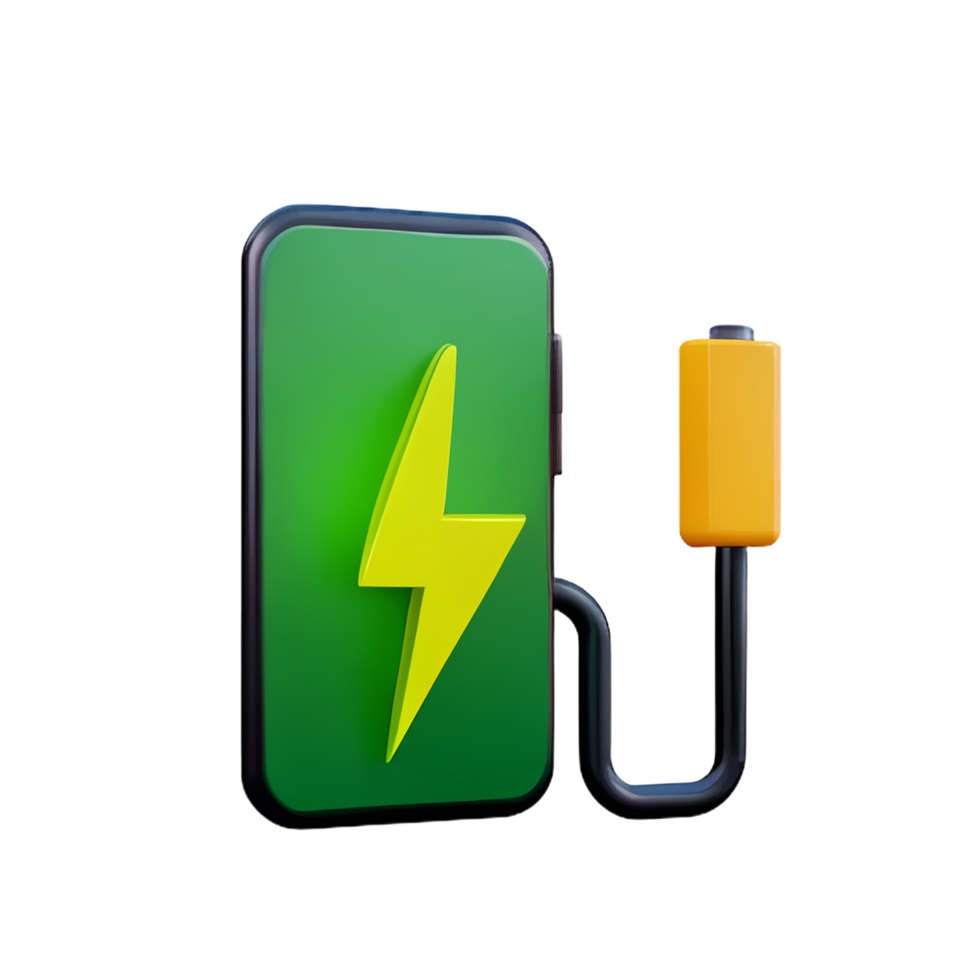 battery charging station location 3d green energy icon png