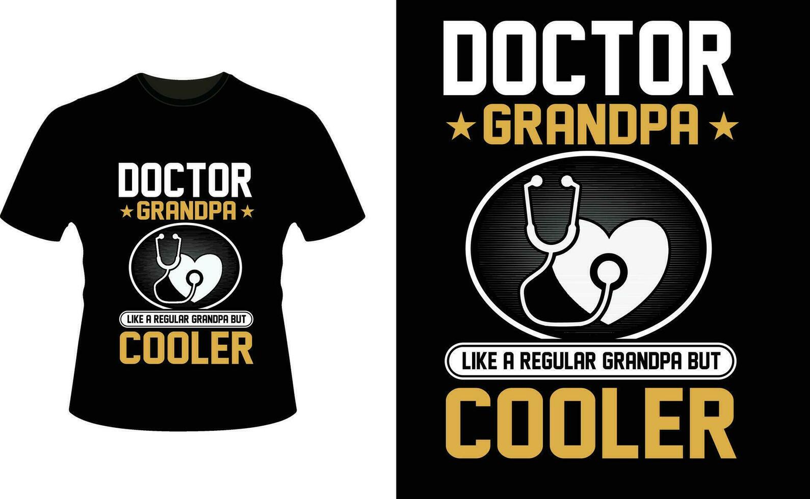 Doctor Grandpa Like a Regular Grandpa But Cooler or Grandfather tshirt design or Grandfather day t shirt Design vector