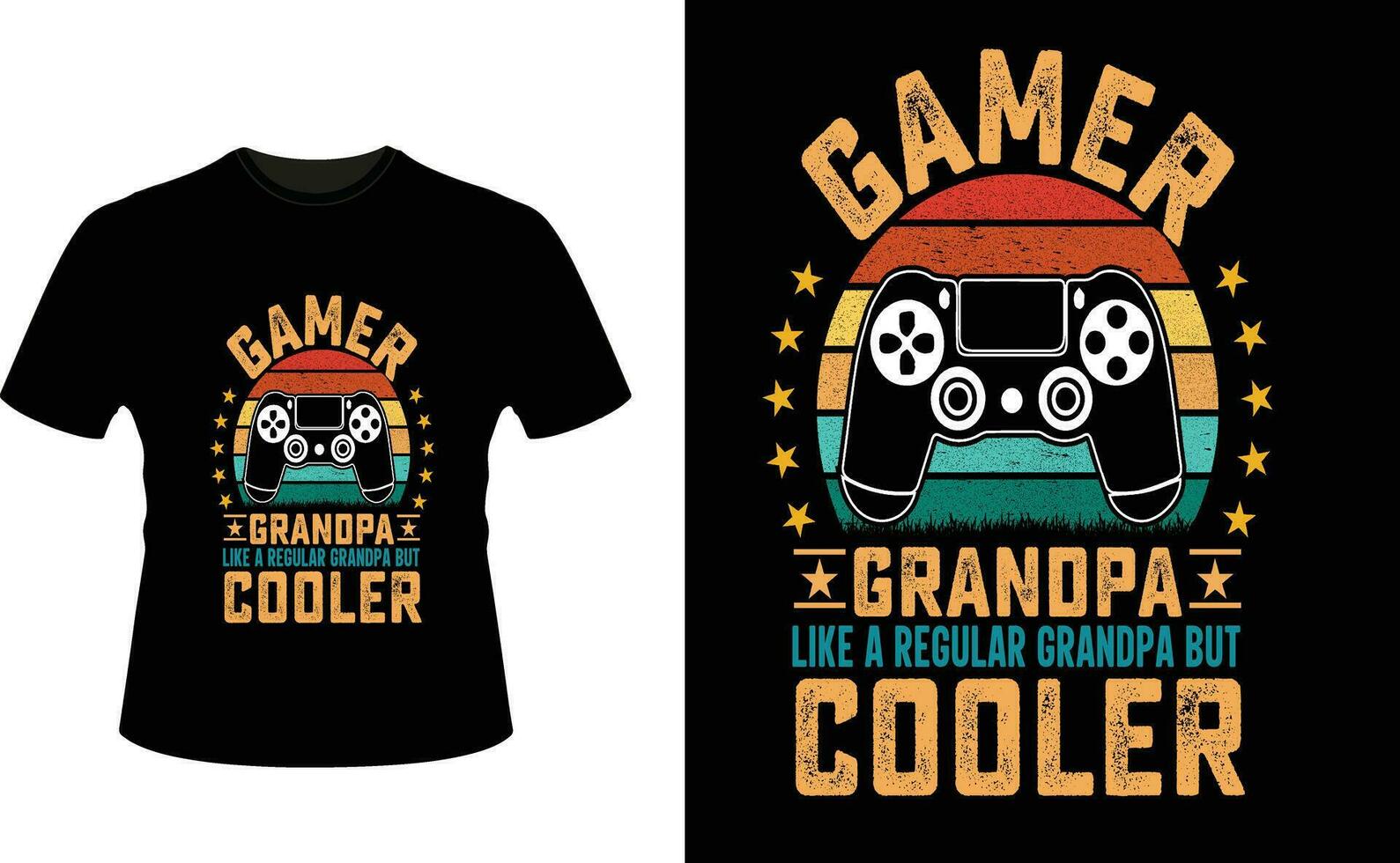 Gamer Grandpa Like a Regular Grandpa But Cooler or Grandfather tshirt design or Grandfather day t shirt Design vector