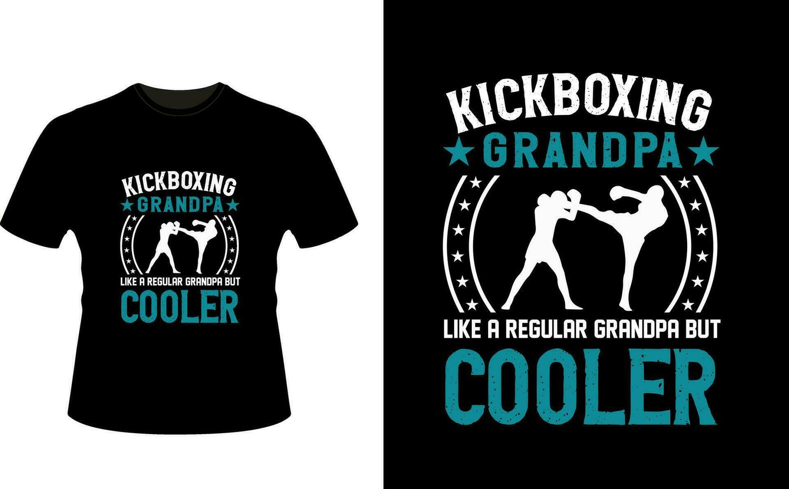 Kickboxing Grandpa Like a Regular Grandpa But Cooler or Grandfather tshirt design or Grandfather day t shirt Design vector