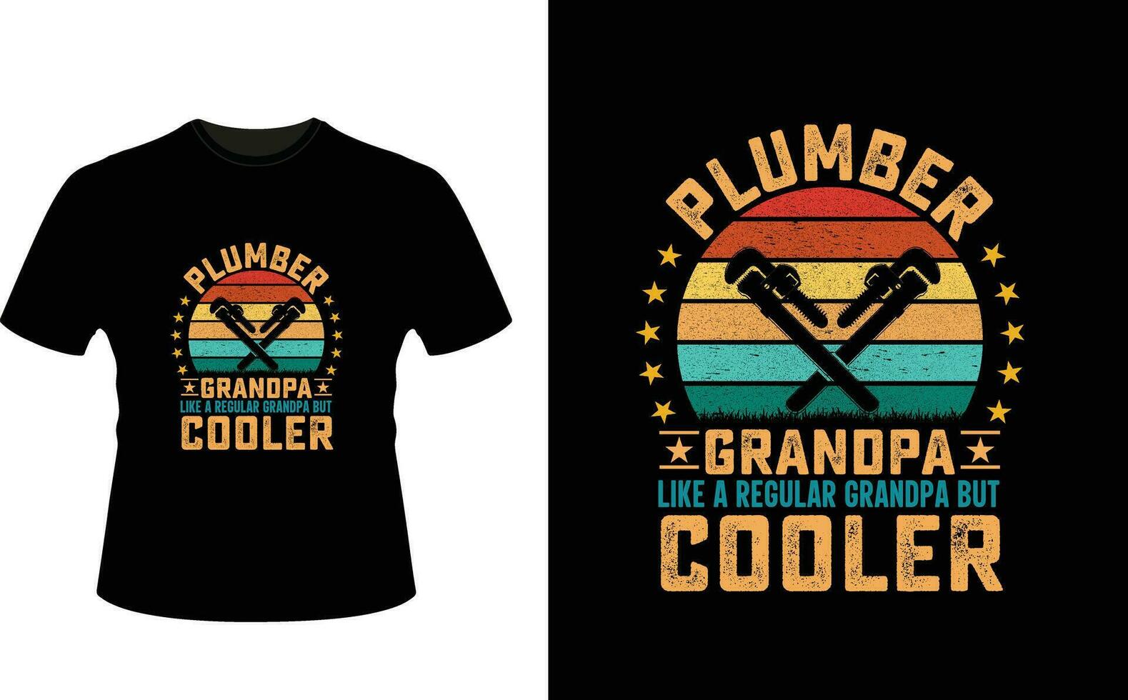 Plumber Grandpa Like a Regular Grandpa But Cooler or Grandfather tshirt design or Grandfather day t shirt Design vector