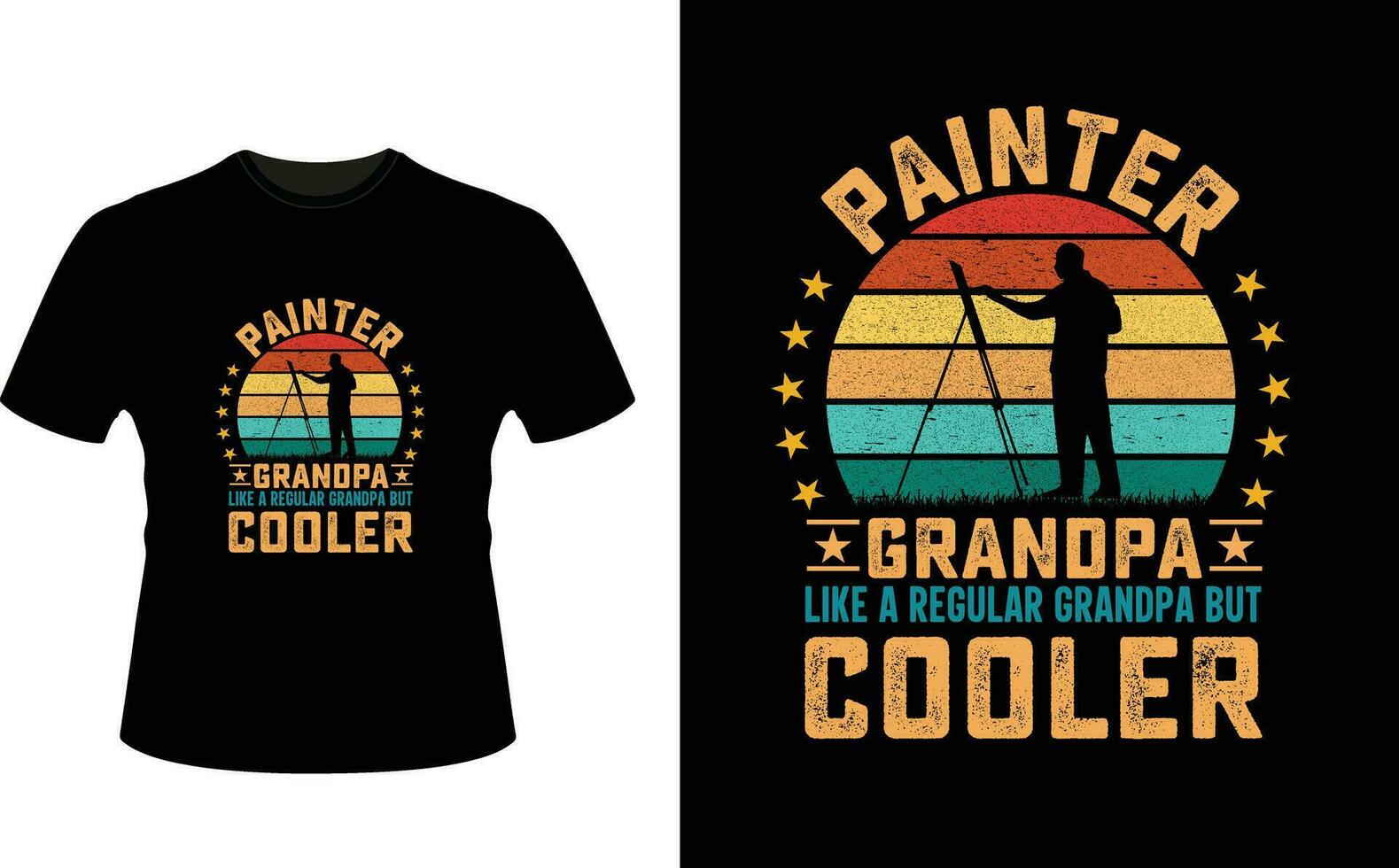 Painter Grandpa Like a Regular Grandpa But Cooler or Grandfather tshirt design or Grandfather day t shirt Design vector