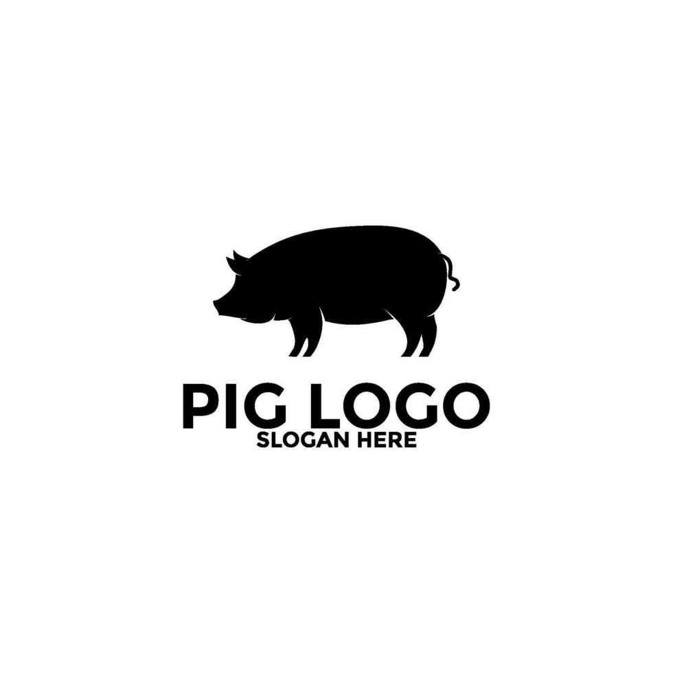 Pig logo icon design template vector,Pork Pig logo design vector