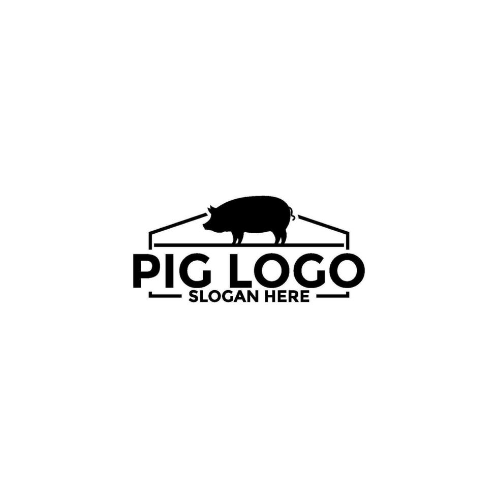 Pig logo icon design template vector,Pork Pig logo design vector