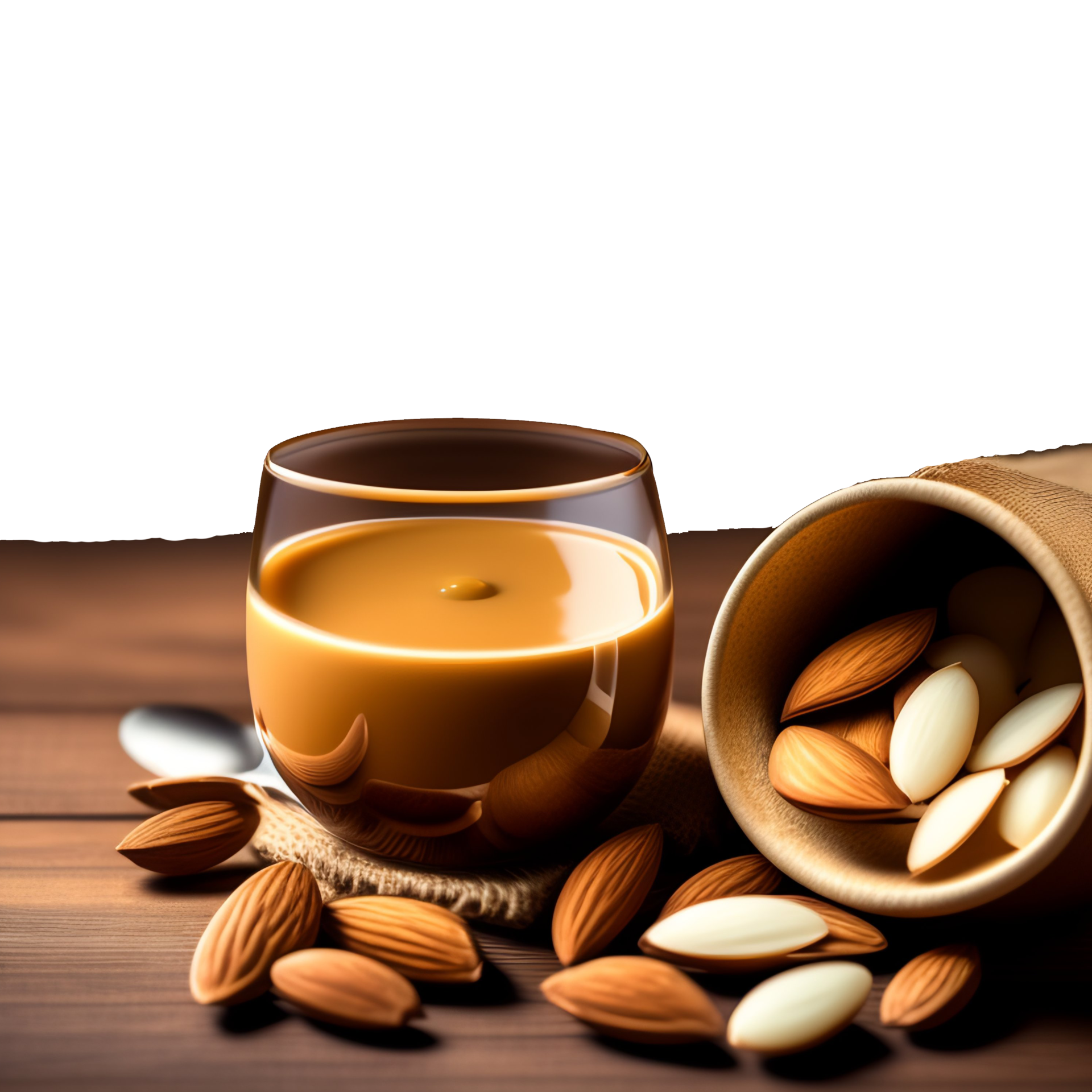 Almond Milk On Glass Transparent Background generative with ai 28203282 PNG