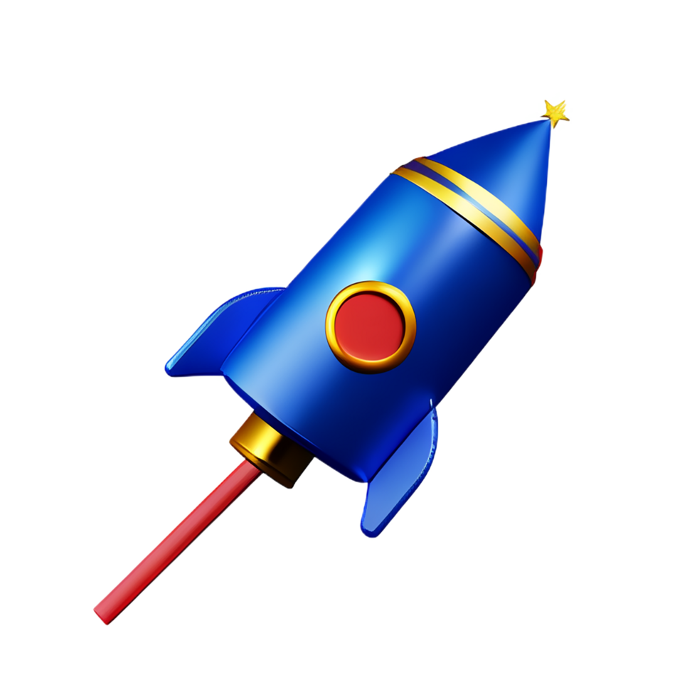 illustration de fusée de feux d'artifice de noël 3d png