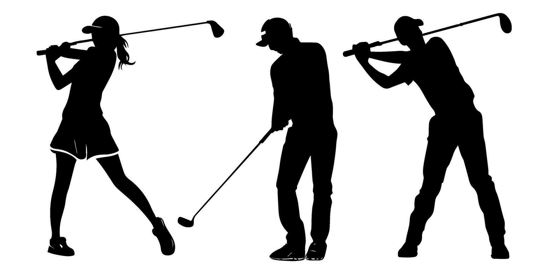 golf silhouettes vector illustration