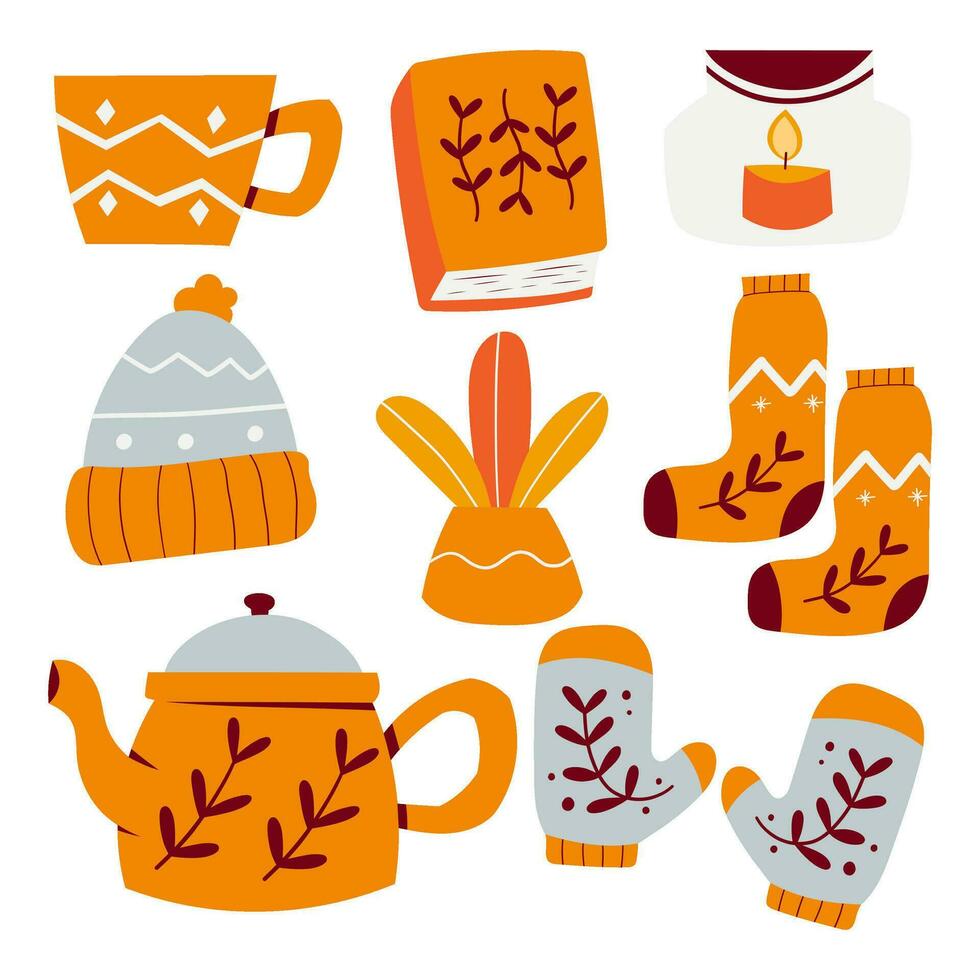 set of autumn vector illustration