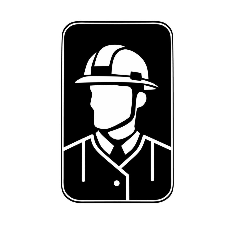 Worker theme black and white illustration design on white background vector