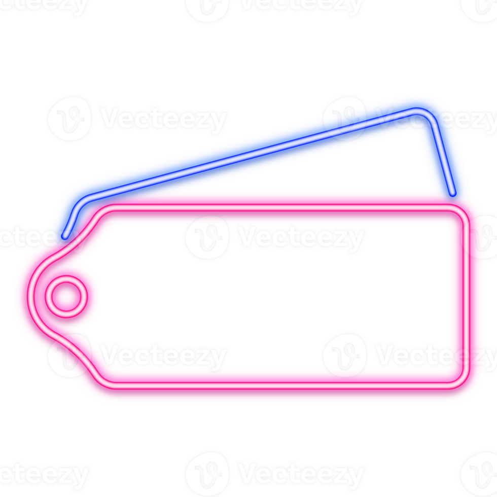 Price tag label neon line png