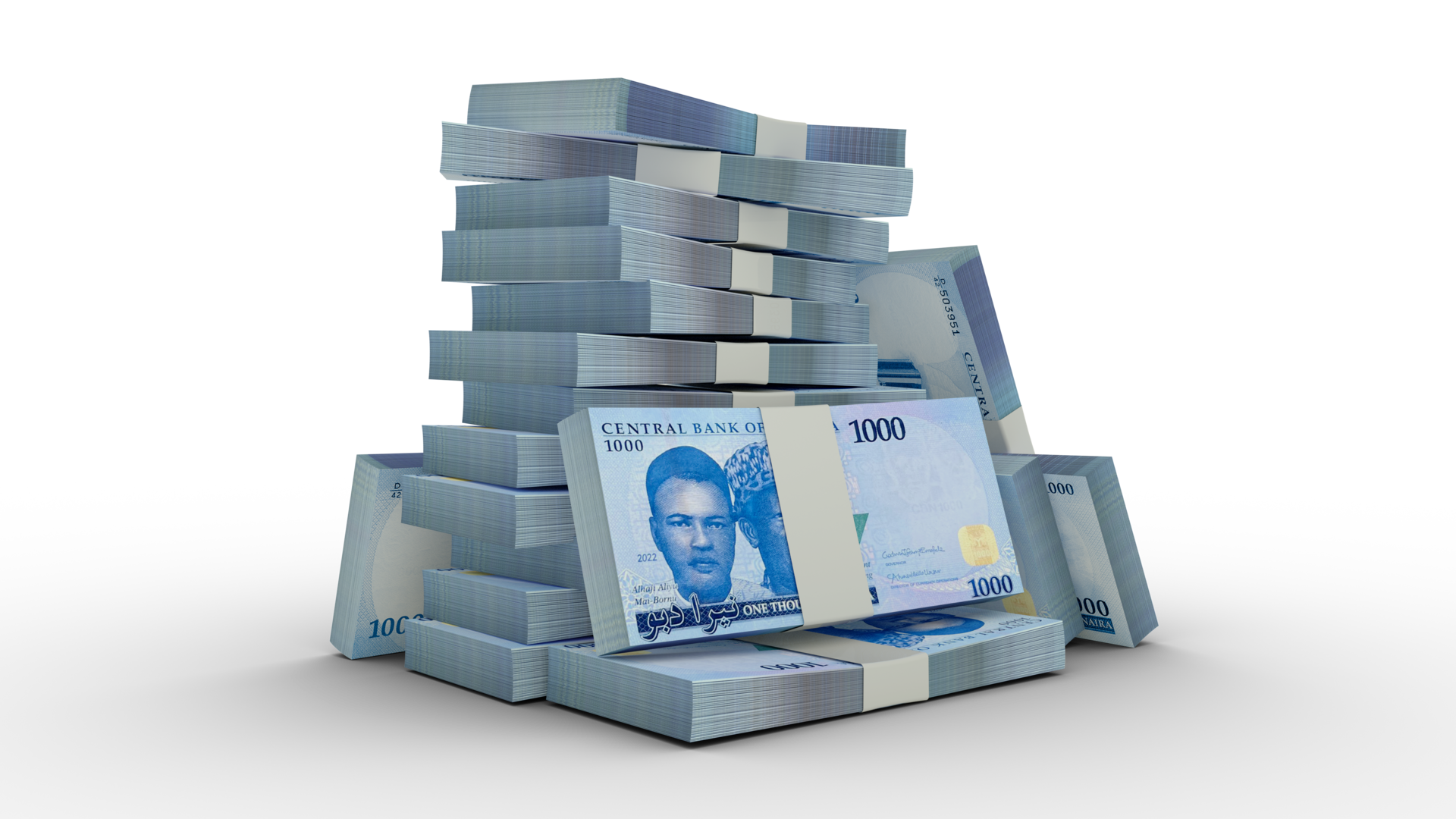 3d Rendering Of Stacks Of 1000 Nigerian Naira Notes Bundles Of 