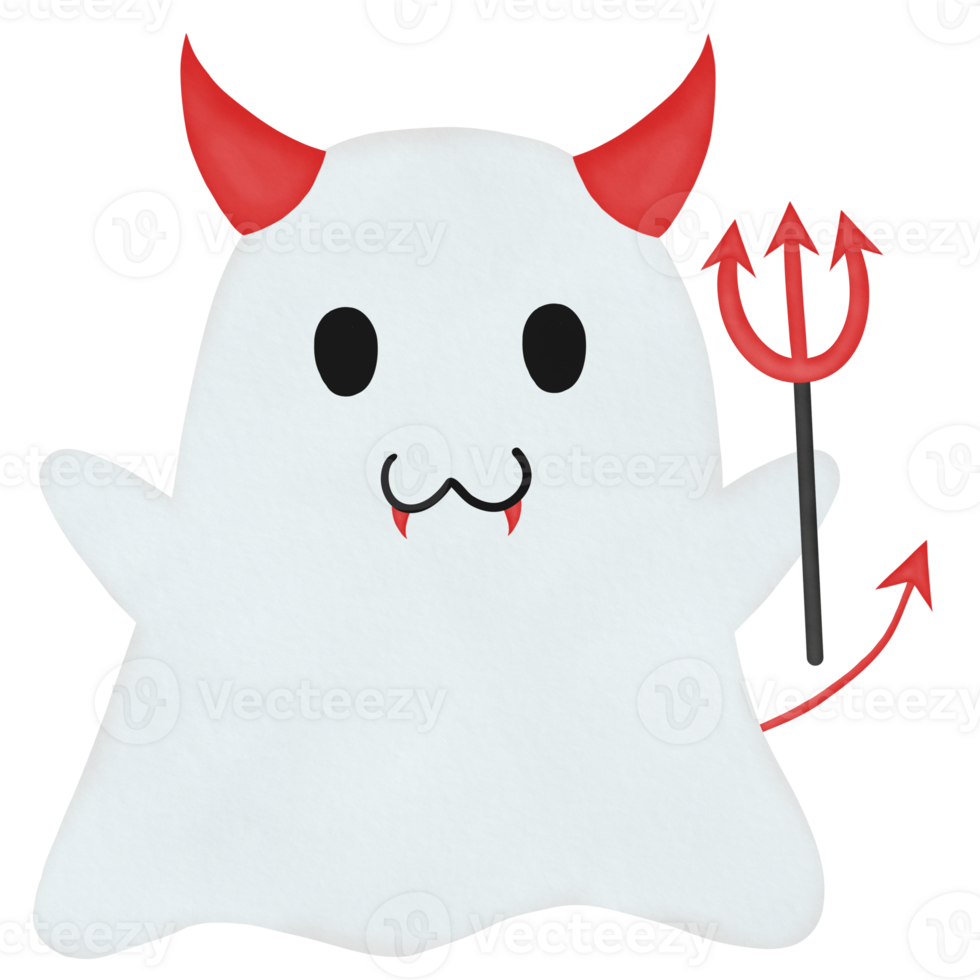 Baby Ghost with Devil Costume png