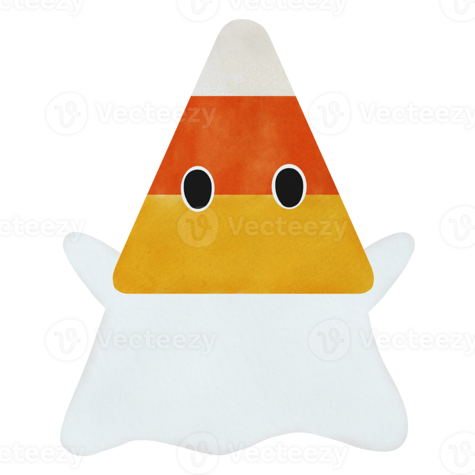 Baby Ghost with Candy Corn Head png