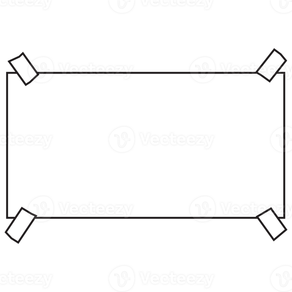 Sticky note paper sheets in outline style. png