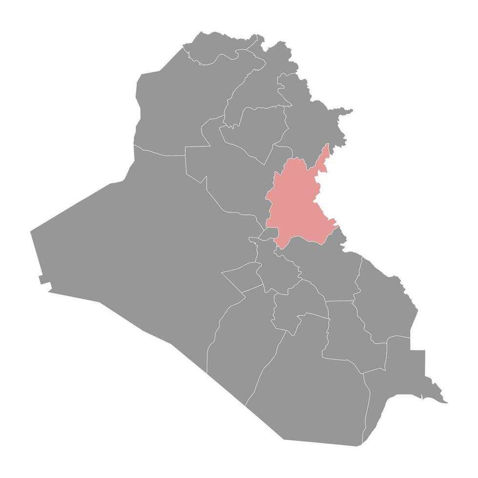 Diyala Governorate map, administrative division of Iraq. Vector illustration.