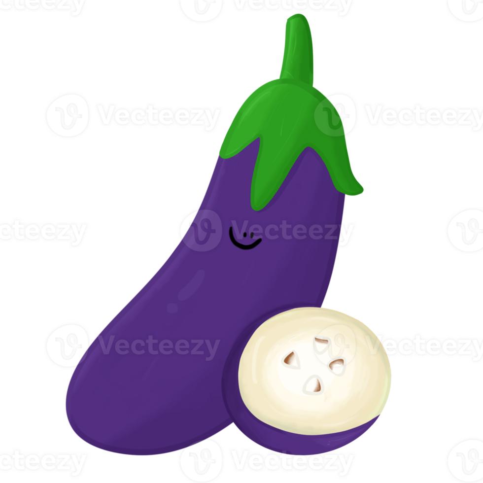 Cute smile eggplant png