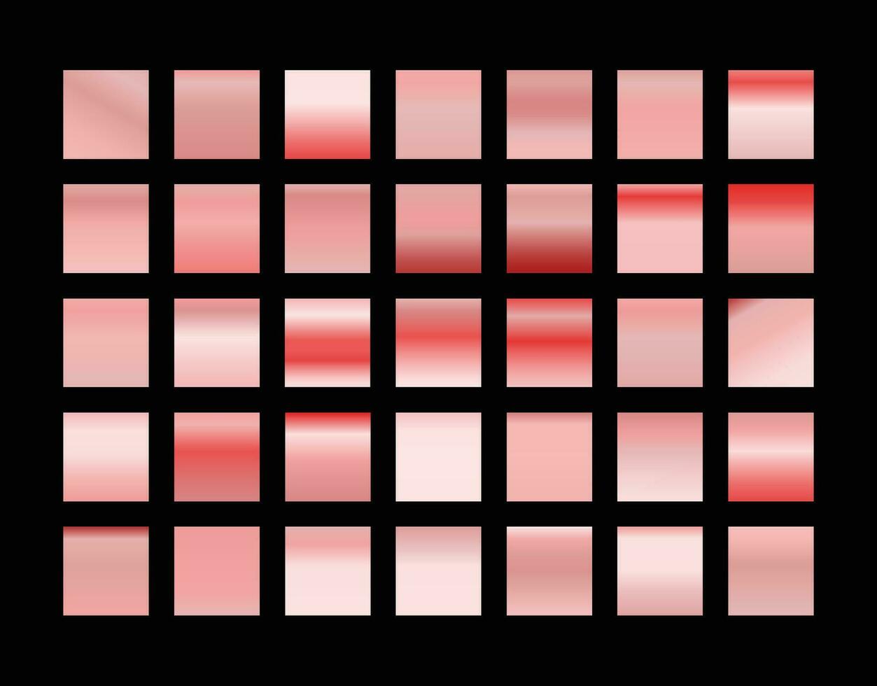 Set of pink gradient palette shades vector