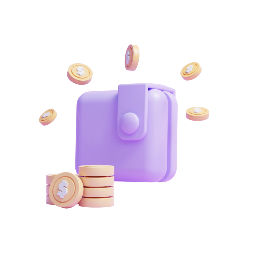 3d money saving concept ui icon or save money on your wallet concept ui icon png