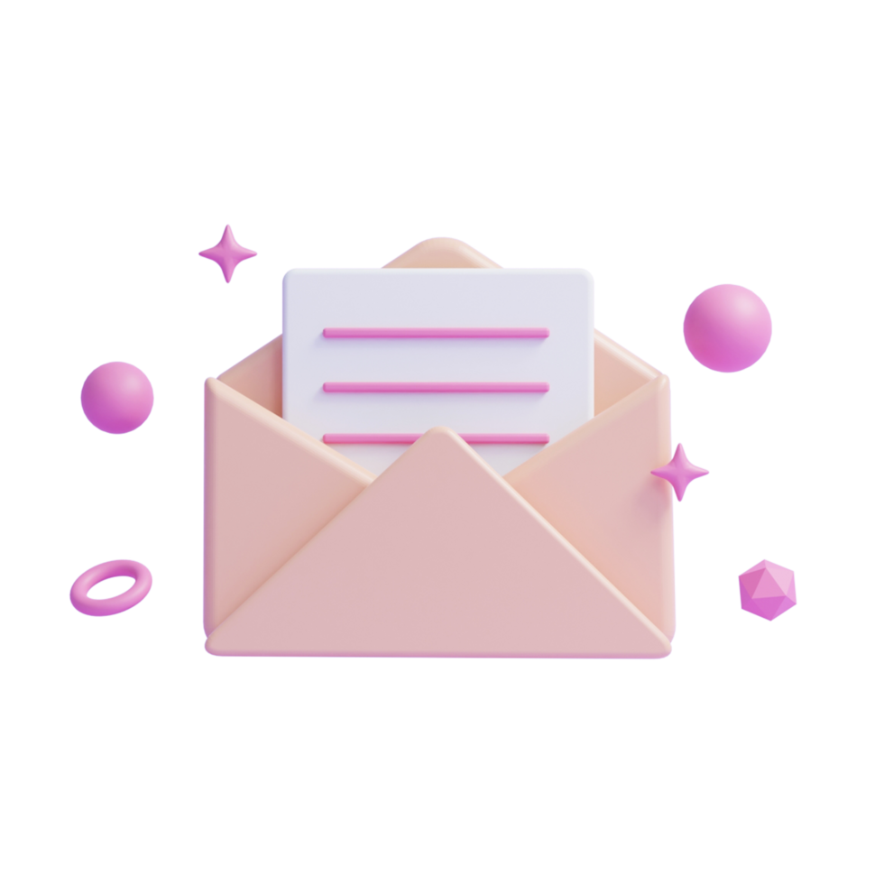 3d email notification alert concept ui icon or email sent alert icon 3d render png