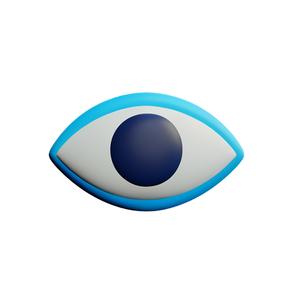 eye 3d rendering icon illustration png