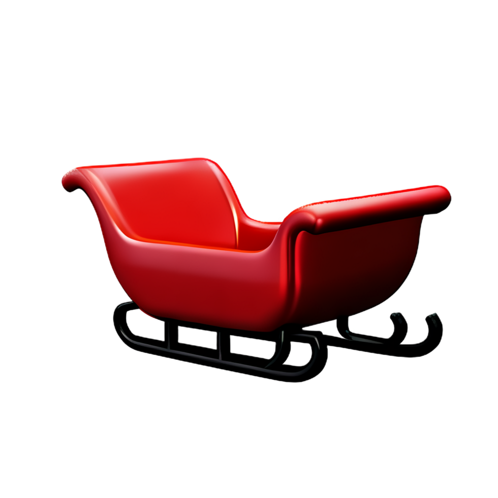 christmas 3d santa claus sleigh icon illustration png
