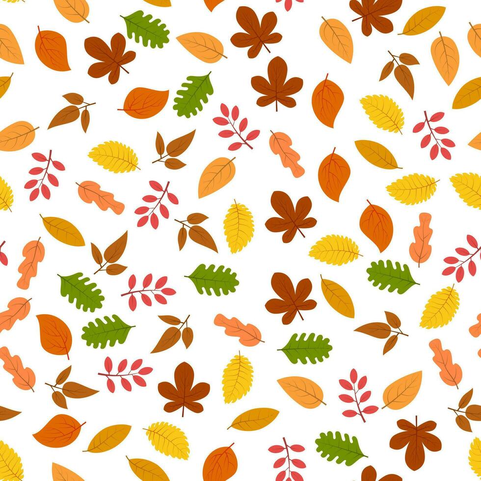 Seamless pattern with autumn leaves. Vector illustration.