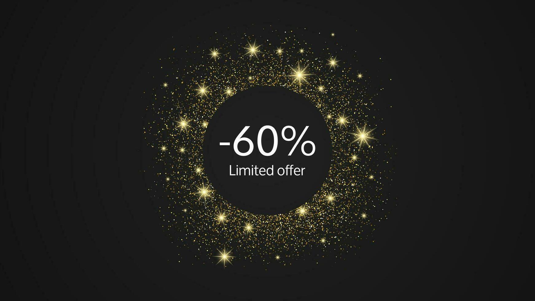 Limited offer gold banner vector