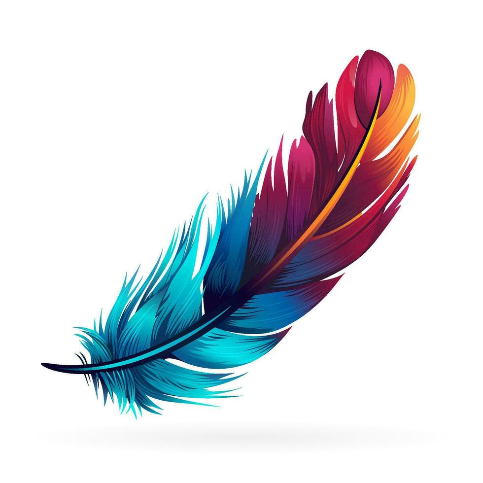 Watercolor Vector Feather