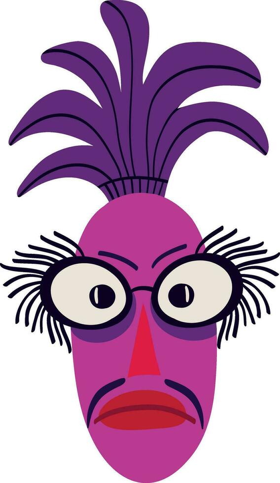 Funky character with stupid face. Illustration in a modern flat style for Halloween vector