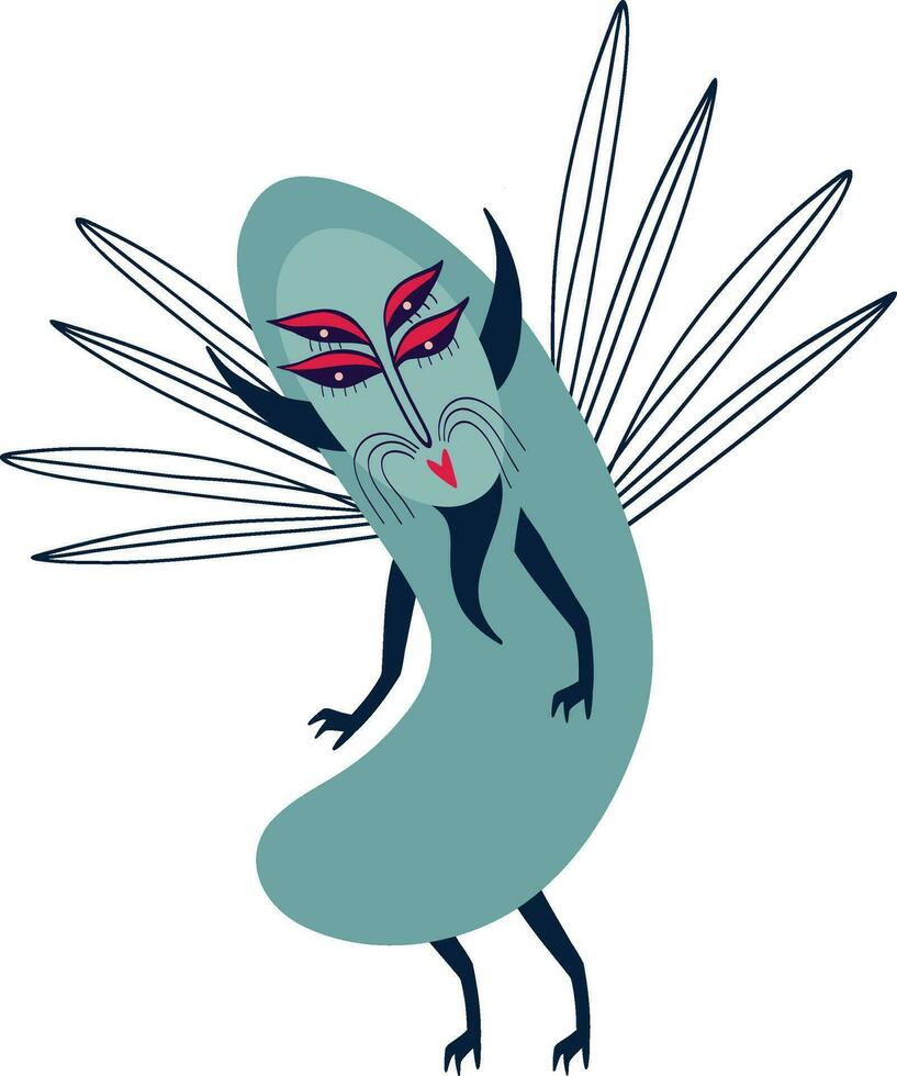 Cute cartoon fancy insect. cartoon fancy insect. Illustration in a modern childish hand-drawn style vector
