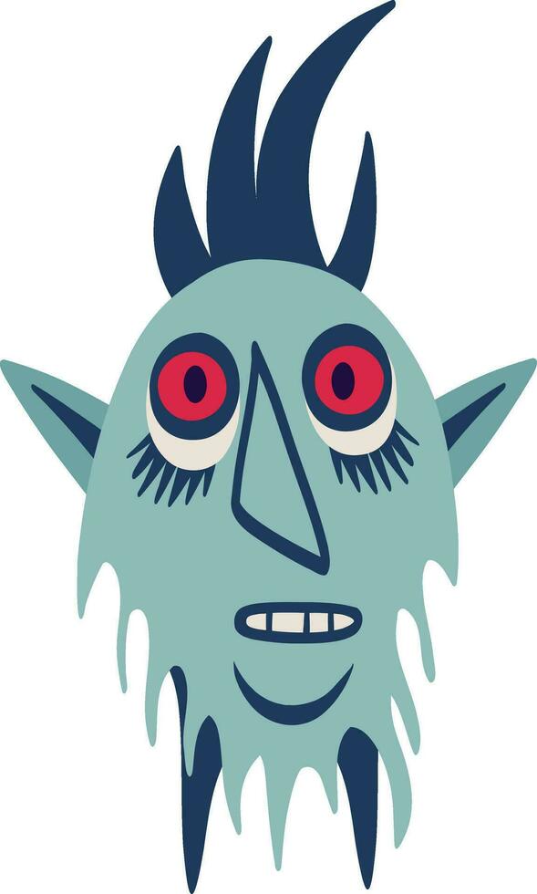 Cute cartoon bizarre ice-monster Halloween character vector
