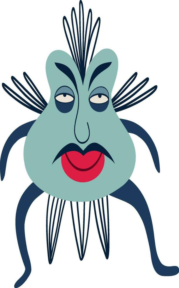 Strange funny bizarre insect. Cute bizarre comic characters in modern flat hand drawn style vector