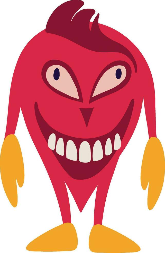 miedoso personaje con un sonrisa bozal, un ilustración en un moderno infantil dibujado a mano estilo vector