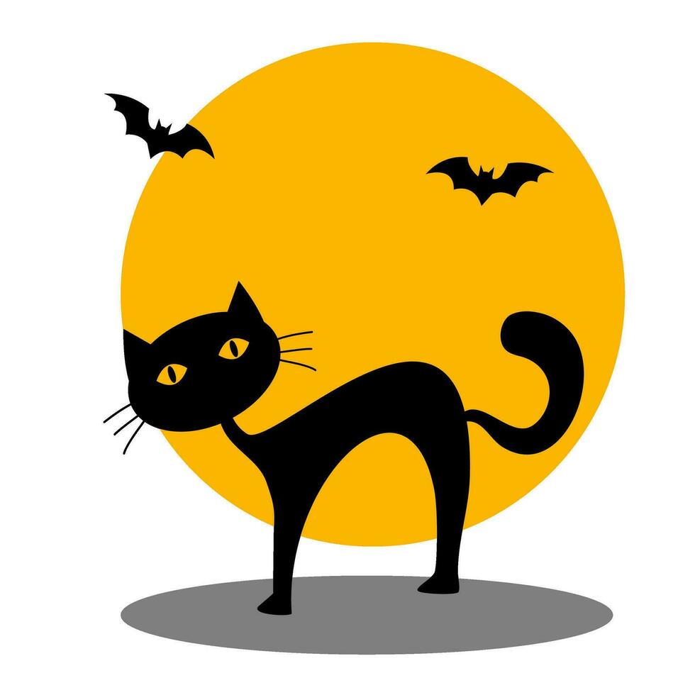 The Halloween element at night with Full moon vector