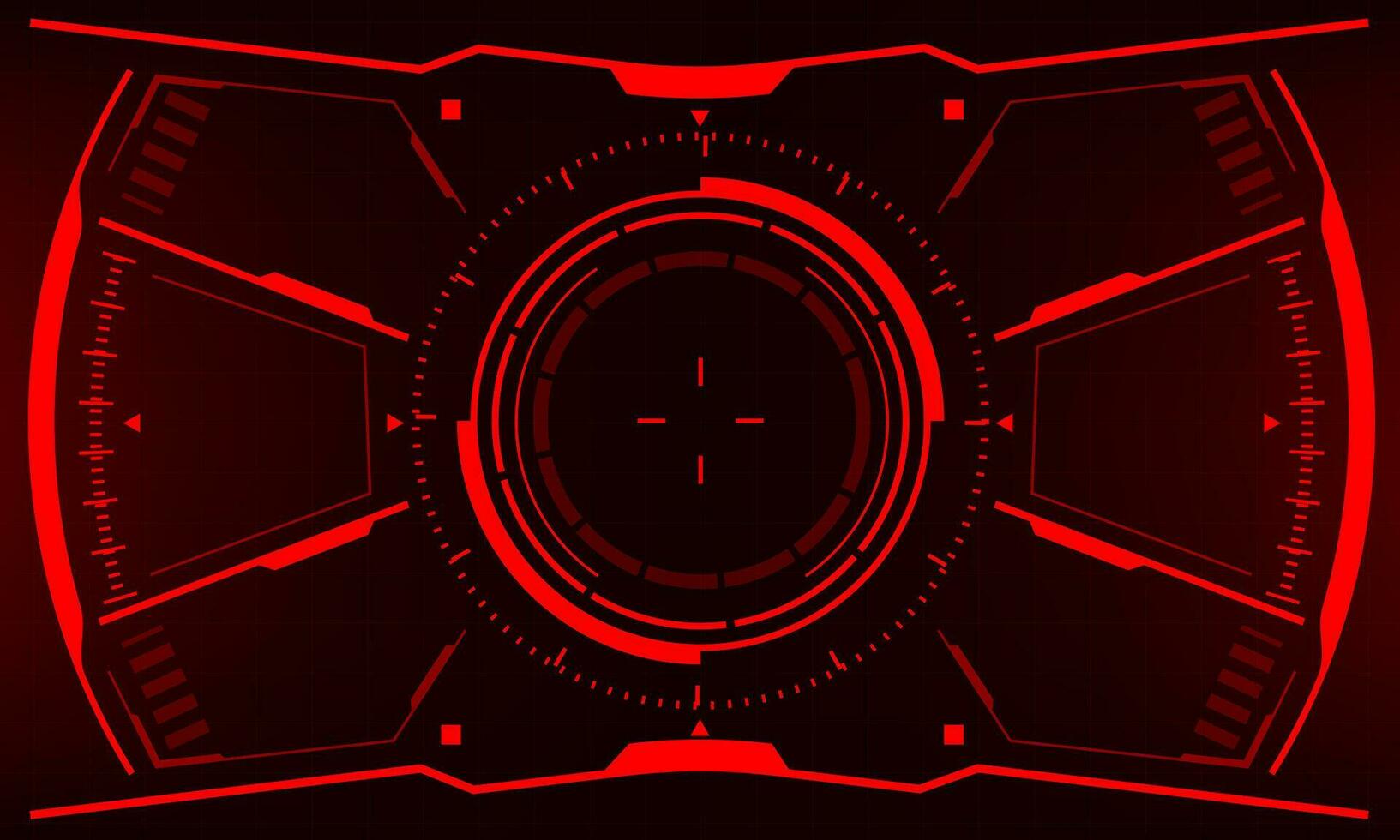 HUD sci-fi interface screen view red geometric design virtual reality futuristic technology creative display vector