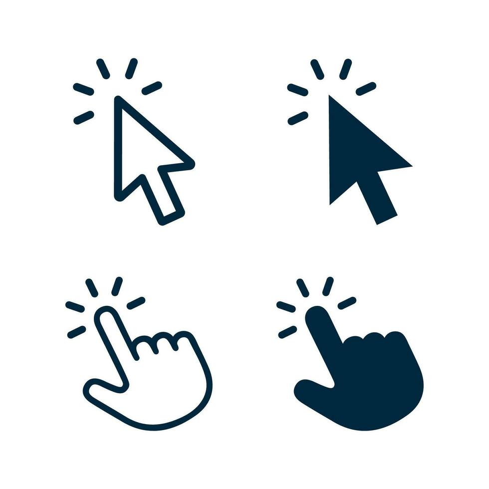 Cursor flat and line icon. Finger cursor flat and line icon vector. vector