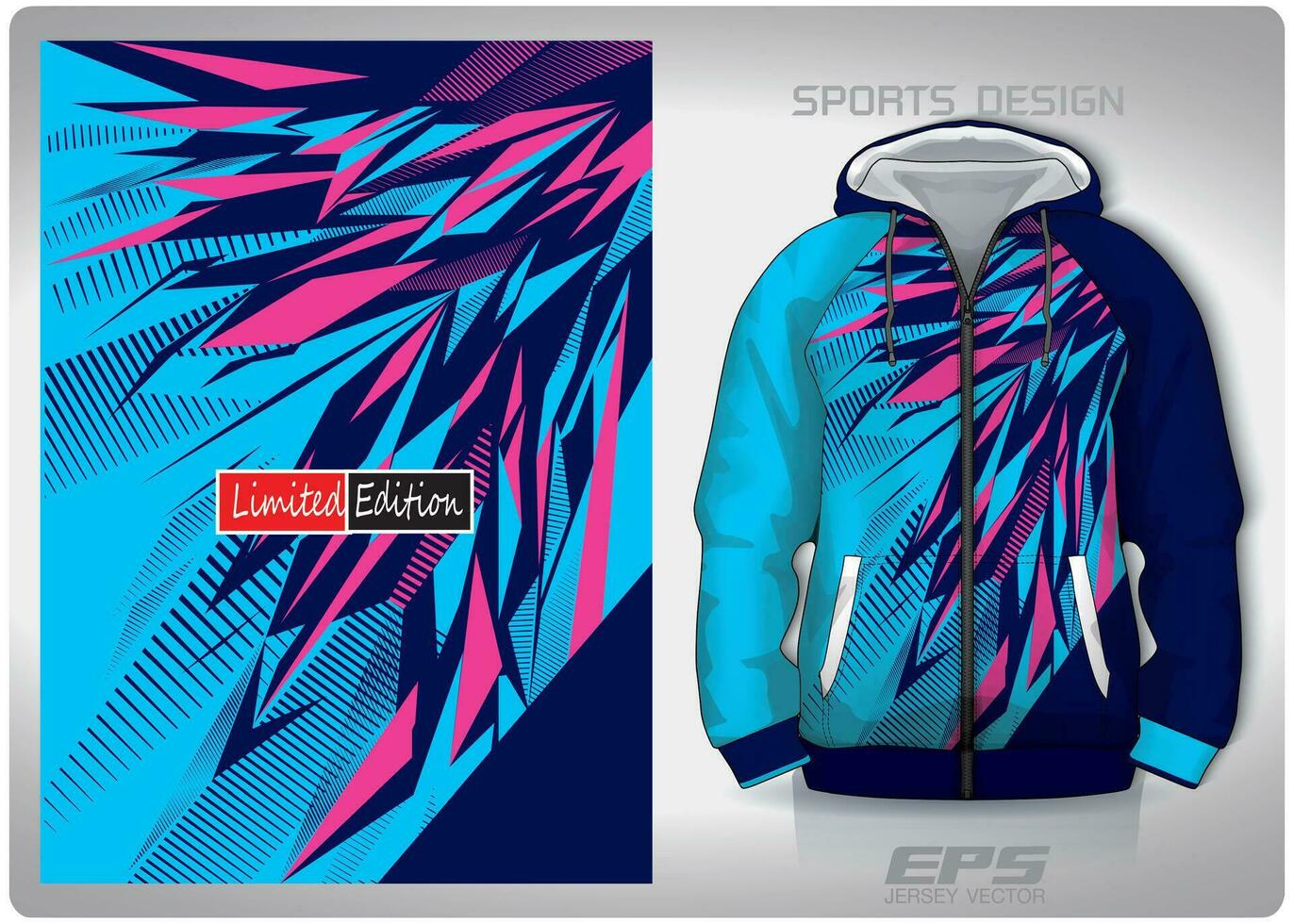 Vector sports shirt background image.pink and blue broken glass pattern design, illustration, textile background for sports long sleeve hoodie, jersey hoodie