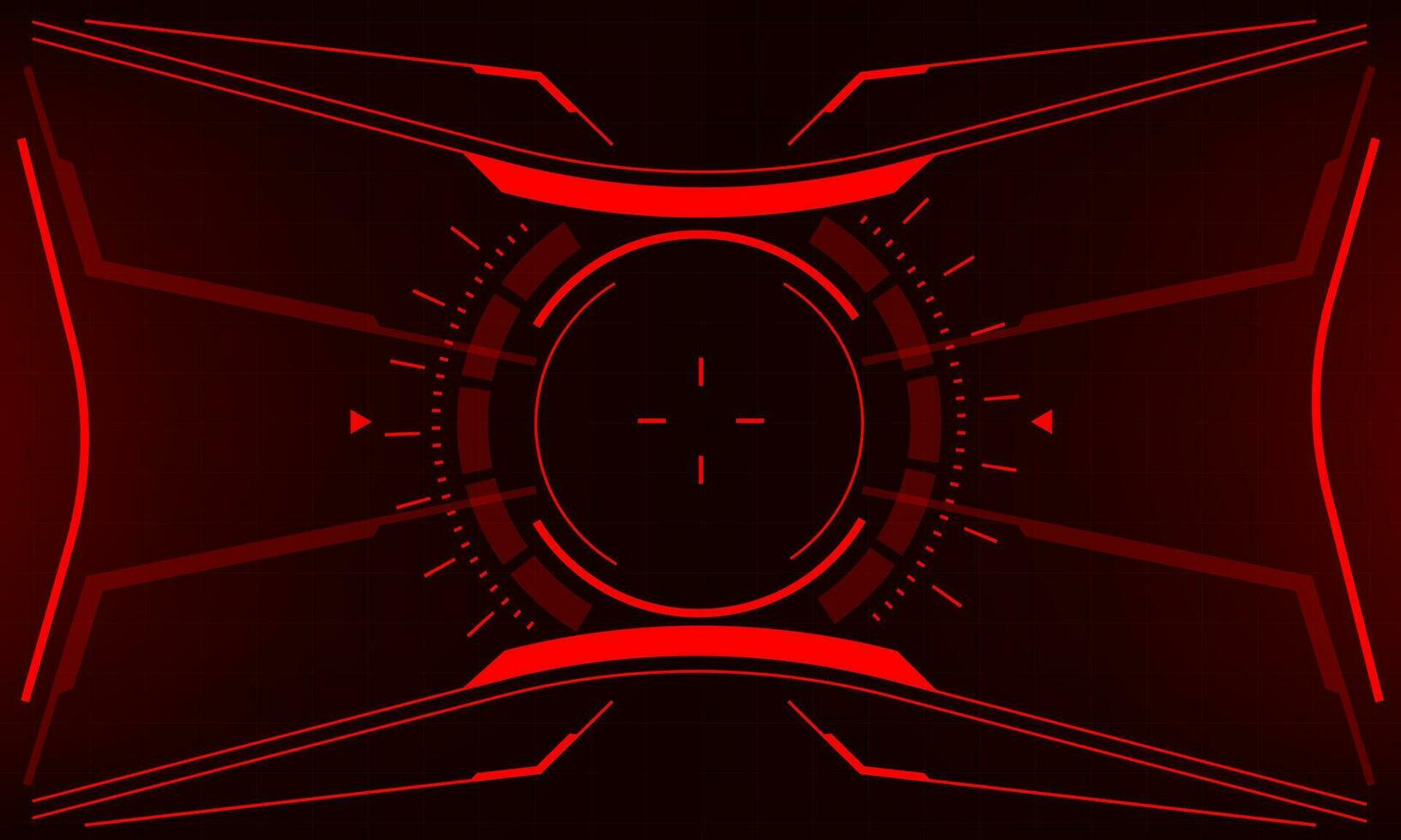 HUD sci-fi interface screen view red geometric design virtual reality futuristic technology creative display vector
