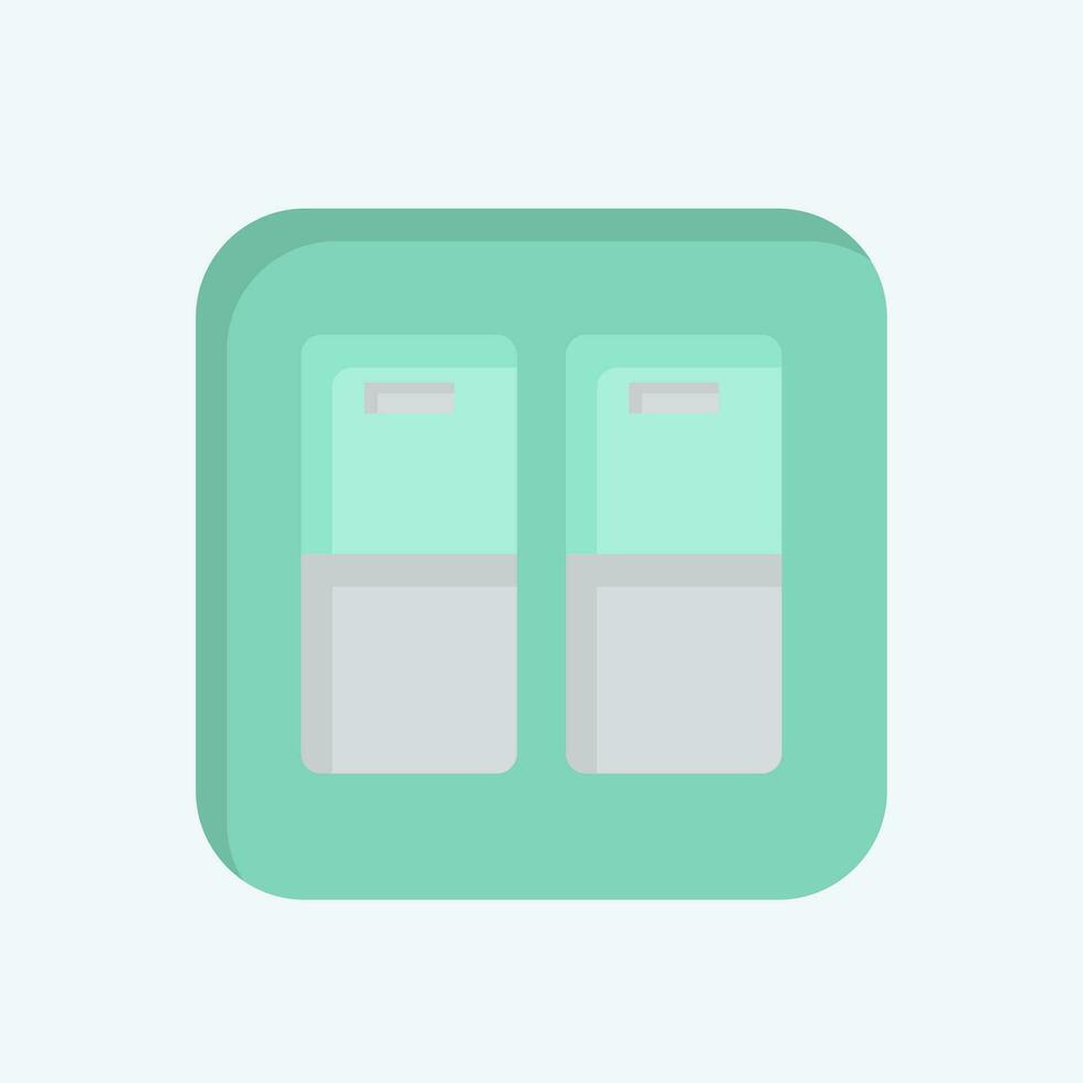 Icon Door light Switch. related to Building Material symbol. flat style. simple design editable. simple illustration vector