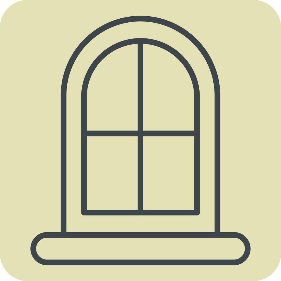 Icon Window. related to Building Material symbol. hand drawn style. simple design editable. simple illustration vector