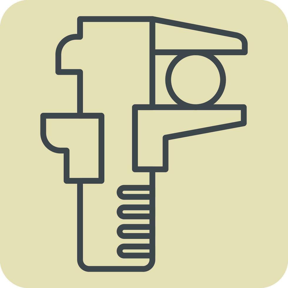 Icon Caliper. related to Building Material symbol. hand drawn style. simple design editable. simple illustration vector