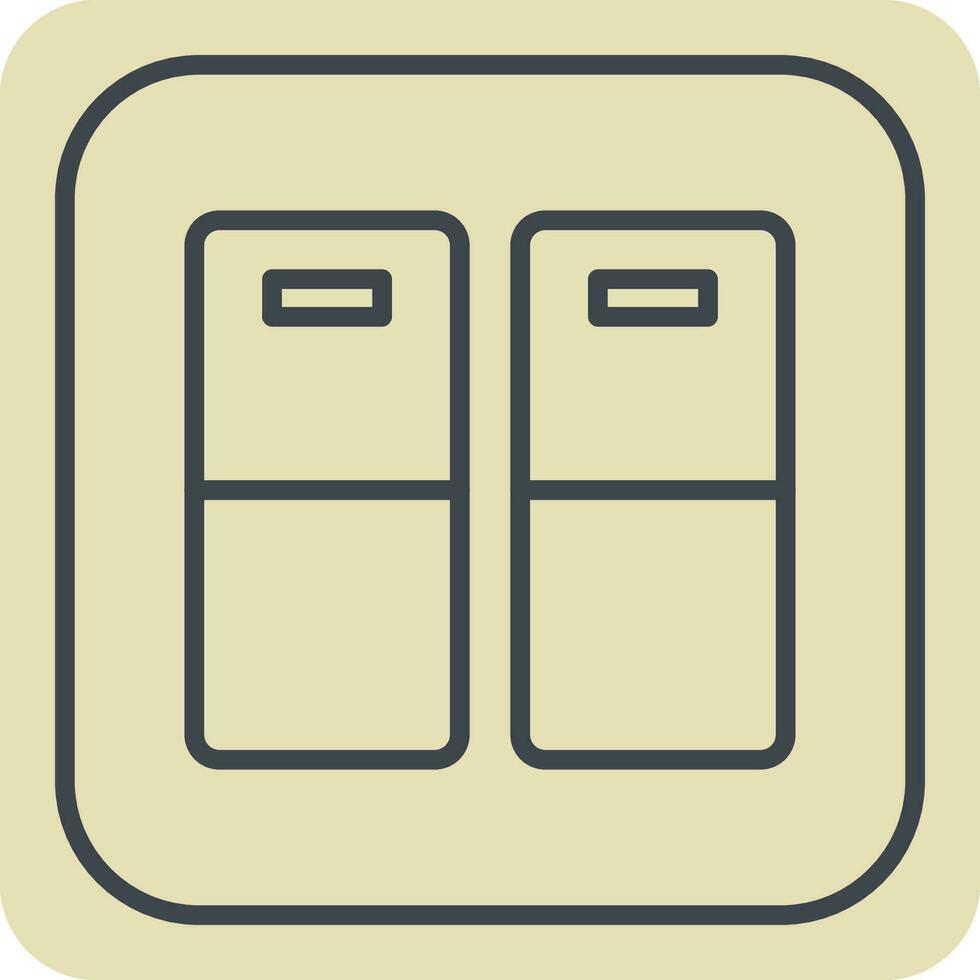 Icon Door light Switch. related to Building Material symbol. hand drawn style. simple design editable. simple illustration vector