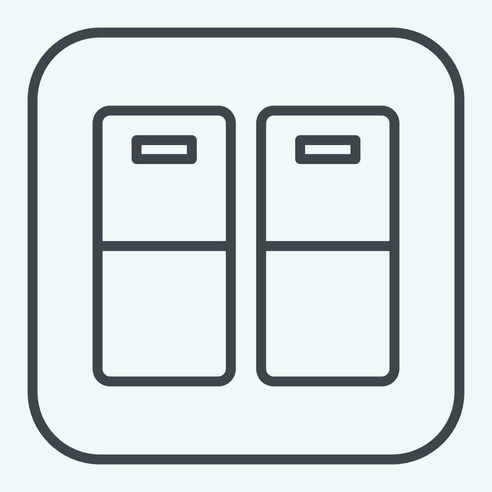 Icon Door light Switch. related to Building Material symbol. line style. simple design editable. simple illustration vector