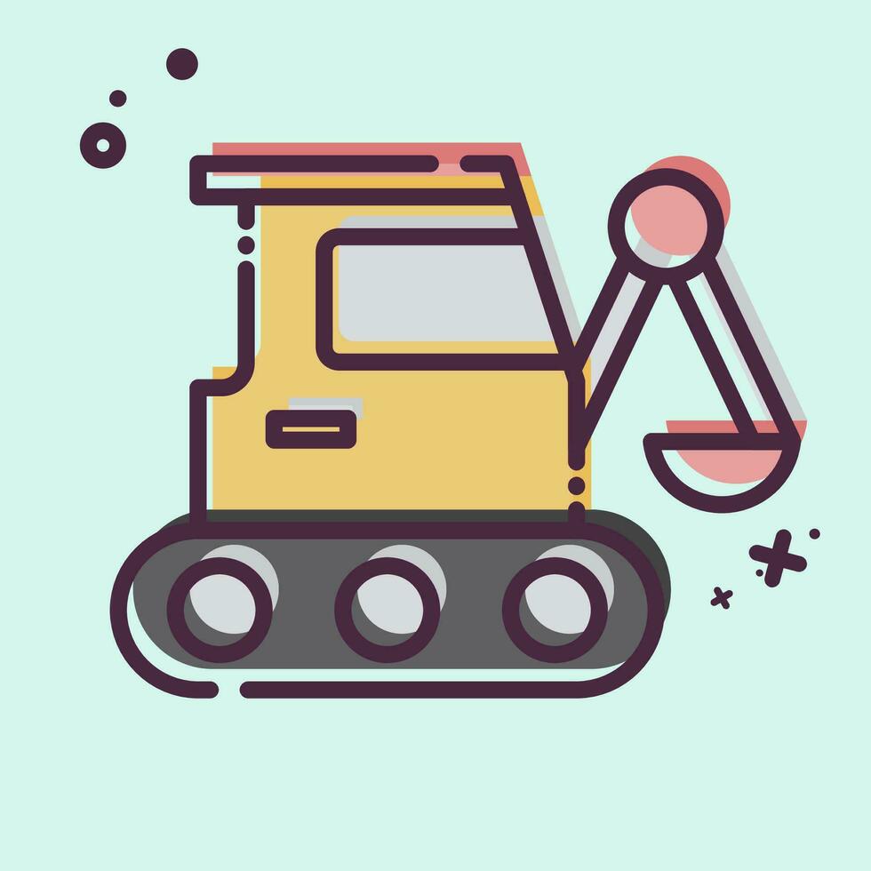 Icon Excavator. related to Building Material symbol. MBE style. simple design editable. simple illustration vector