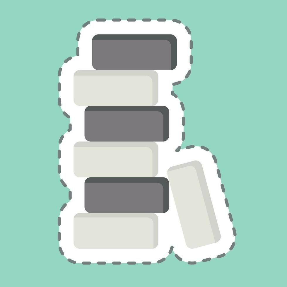 Sticker line cut Brick. related to Building Material symbol. simple design editable. simple illustration vector