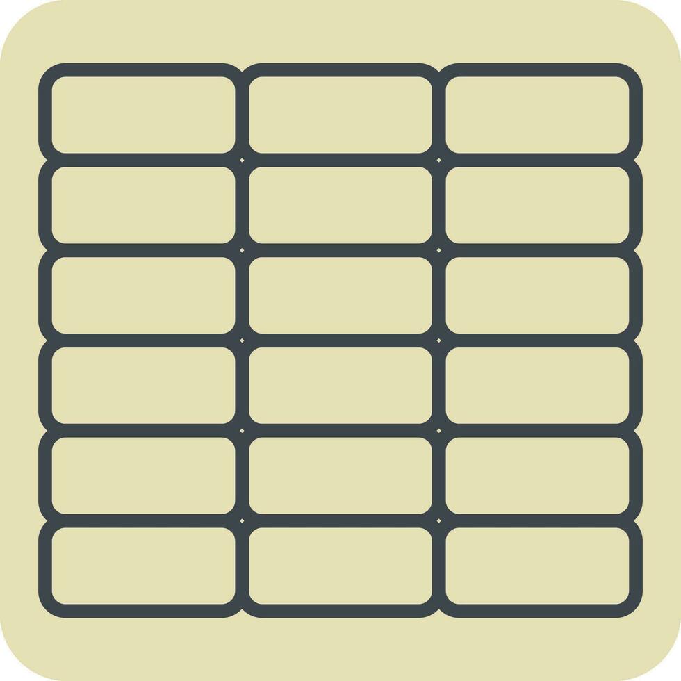 Icon Wall. related to Building Material symbol. hand drawn style. simple design editable. simple illustration vector