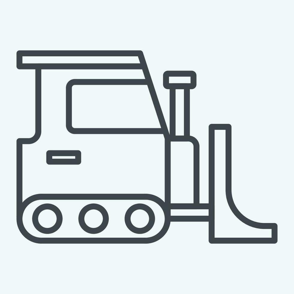 Icon Bulldozer. related to Building Material symbol. line style. simple design editable. simple illustration vector