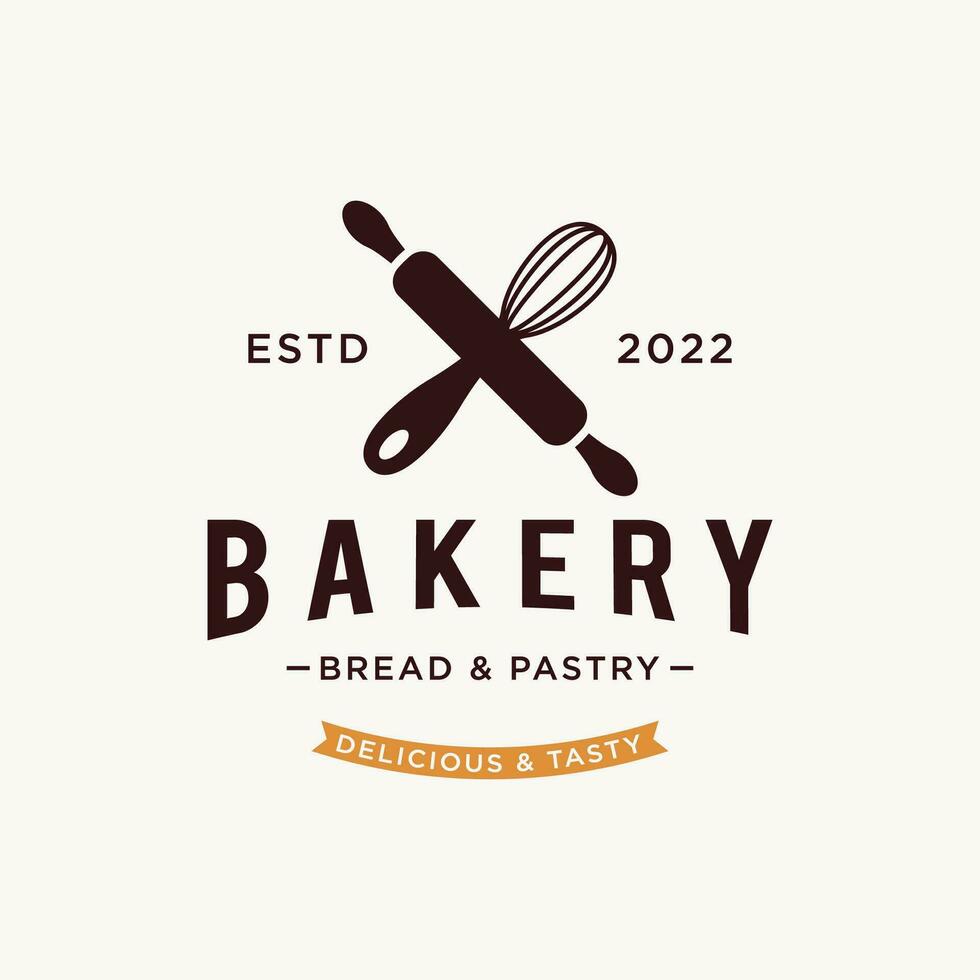 Delicious and tasty organic Fresh Baked Bakery Shop Logo design retro vintage.Logo for bakery shop, label or badge, business. vector